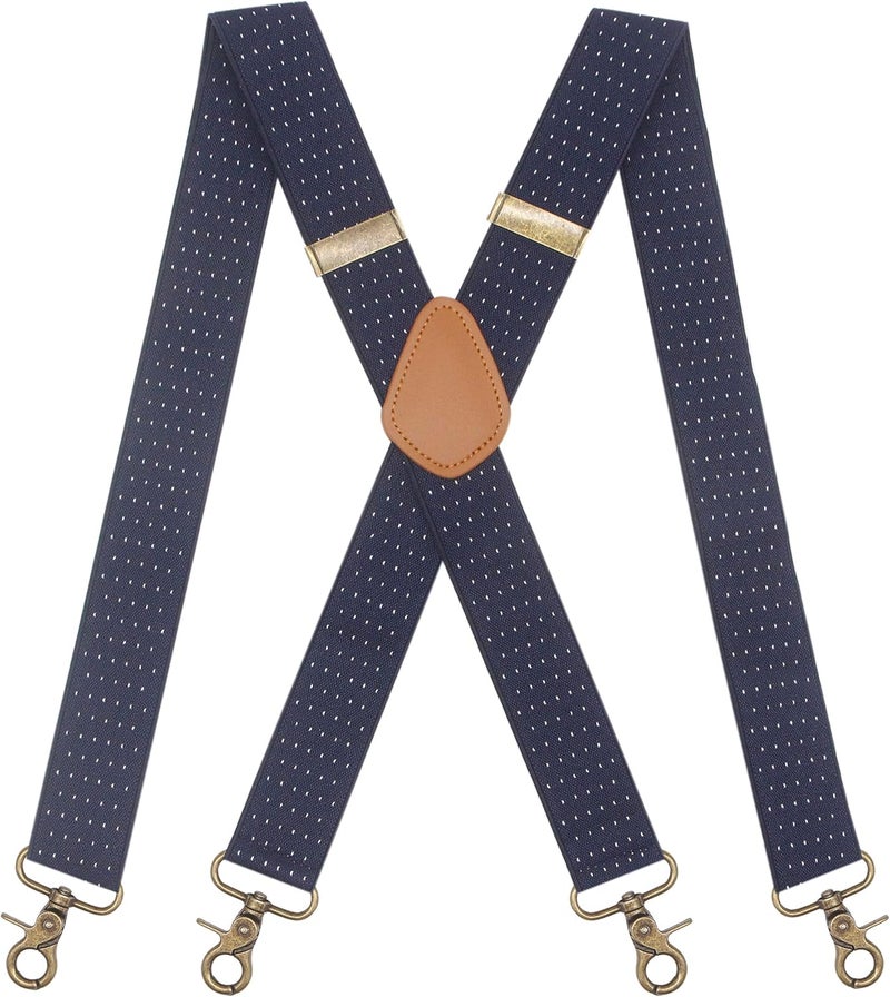 Timiot Mens Suspender 4 Swivel Strong Hooks Adjustable Braces Elastic Comfortable X Style Heavy Duty Strap - Image 1
